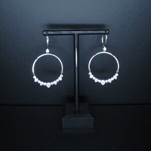 Circle Dangle Earrings with Clear Stones
